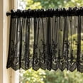 thumbnail image 3 of Kitchen Cafe Curtains, Sheer Lace Short Tiers 55x24in Rod Pocket Finished Voile Drapes for Small Windows Bathroom and Cafe Bistro Window Treatments, Blue, 3 of 7