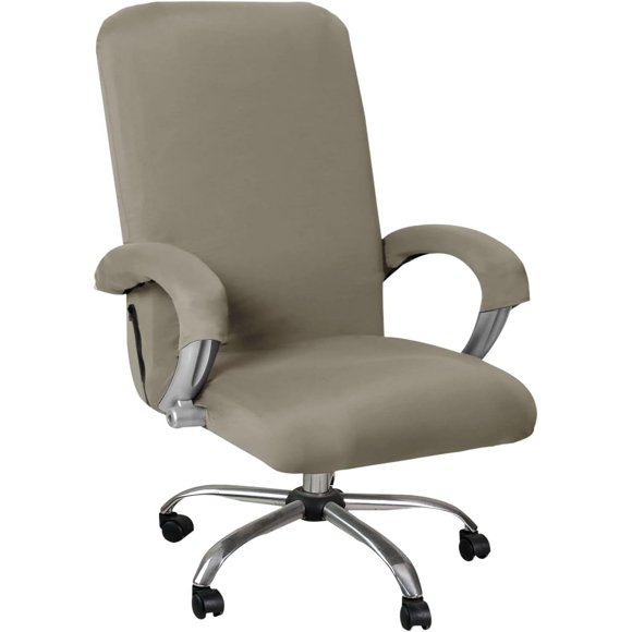 PinesC Housses de Chaise de Bureau Extensibles Couleur Sable Housses de Fauteuil Housses de Chaise d'Ordinateur Housse de Chaise Universelle Housse de Siège de Chaise de Boss Décoration de Bureau à Domicile (Couleur Sable)