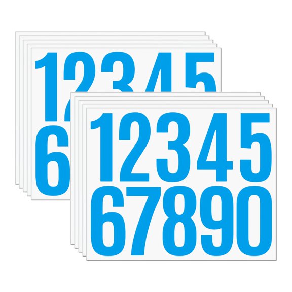 10 Sheets Number Stickers, 100 PCS Self-AdhesiveVinyl Numbers Kit for Mailbox Numbers Labels DIY Crafts Art Making, Truck Decals,Windows,Bottles (Blue, 4 inch)