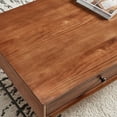 thumbnail image 3 of Weston Home Krisel Mid-Century Wood Coffee Table with 2 Drawers, Brown, 3 of 6