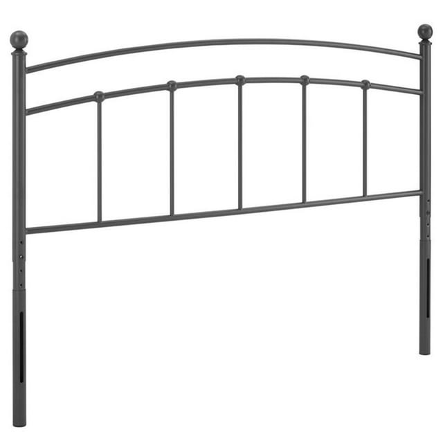 Pemberly Row Tête de Lit Moderne Style Ferme à Double Barreaux en Métal, Gris