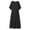 Black, variant on Women Polka Dot Round Neck Long Dress Kaftan Maxi Dress Sundress