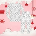 thumbnail image 3 of XEGLSBU Kids Christmas Pajamas Kids Hand Drawn Print Pajama for Girls and Boys Festive Holiday Family Matching Nightwear Outfit White Size 8-9 Years, 3 of 3