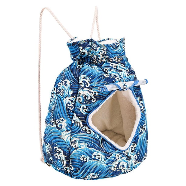 Mochila transportadora para mascotas Blessing Bag para perros y gatos, con compartimento de felpa en el pecho. Azul