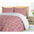 thumbnail image 5 of Ambesonne Geometric Duvet Cover Sets, Bohemian Mosaic Lines, 2-King, Dark Pink and White, 5 of 6