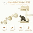 thumbnail image 4 of PawHut 4Pcs Cat Wall Shelf with Scratching Posts, Hammock, Platforms, Steps, 4 of 10
