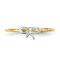 thumbnail image 3 of Solid 14k Yellow Gold Two Toned CZ Cubic Zirconia Bow Anniversary Ring Band Size 9, 3 of 5