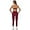 Burgundy, variant on PISONIC Two Pieces Workout Sets for Women Y Back Sports Bra Matching V Cut Leggings Gym Yoga Active Wear Outfits with Pocket