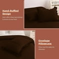 thumbnail image 6 of 3 Piece Luxury 5 Inch Two Layer Ruffle Comforter 550 GSM All Season (Full/Queen Size) Premium Super Soft - 800 TC, 100% Egyptian Cotton- Solid Chocolate Colour, 6 of 7