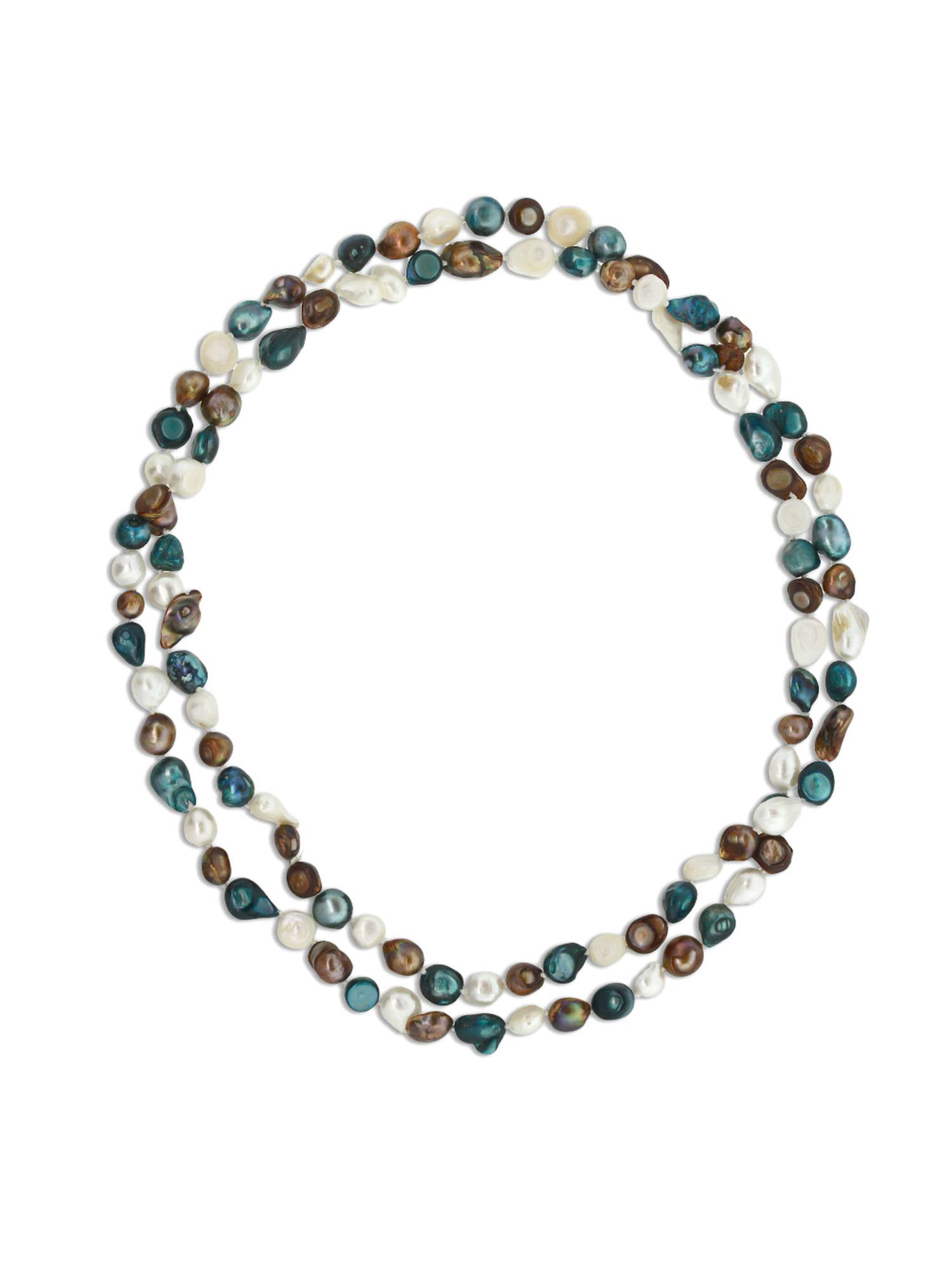 Gem Stone King Multi-Color Cultured Freshwater Pearl Necklace Earrings Bracelet Set 7-8MM 18inches