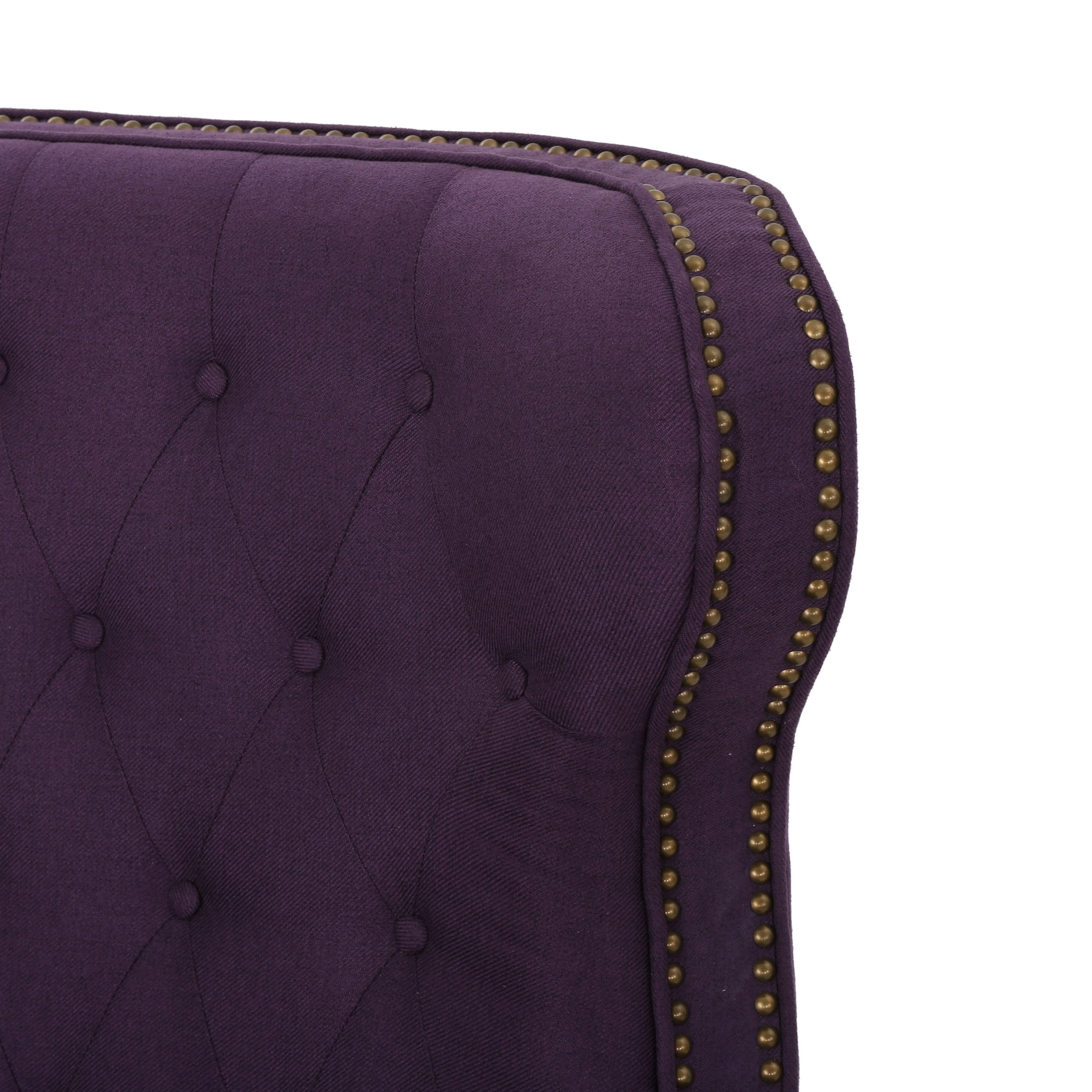 Christopher Knight Home Modern Manual Push Back Recliner with Rolled Arms, Nailhead Trim, Plum