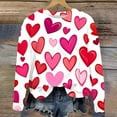 thumbnail image 1 of Jsaierl Chandails en Molleton pour Femmes Saint-Valentin Mignons Imprimé Cœur Chandails en Molleton Tendance Chandail Col Rond Décontracté Manches Longues pour Femmes, 1 of 4