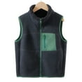 thumbnail image 5 of WMTBSRSW Boys Fleece Vest Casual Color Block Sleeveless Jaclets Stand Collar Full Zip up Coat Thermal Winter Warm Waistcoat Outwear 10-11Years, 5 of 5