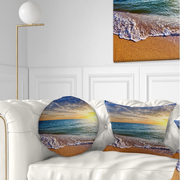 Designart 12" x 20" Sea & Shore Polyester Throw Pillow