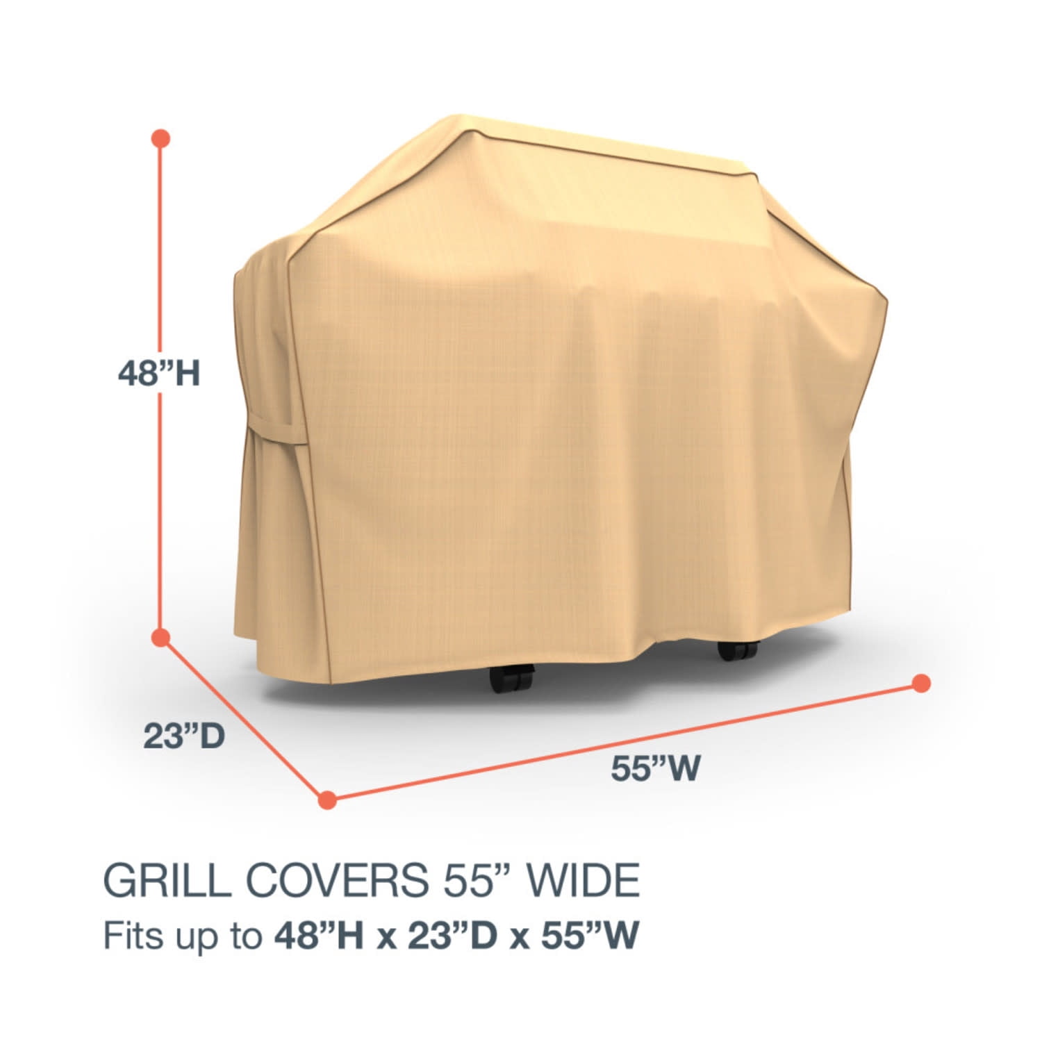 Budge Small Tan Patio BBQ Grill Cover, StormBlock™ Savanna