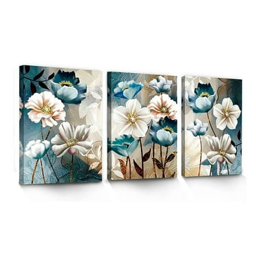 AUQ 1Pcs Wall Decor, Modern Floral Artwork for Walls, Living Room Wall Art for Home Decor, Abstract Canvas Prints