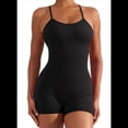 thumbnail image 1 of de Entrenamiento de una Pieza Sin Espalda y Control de Abdomen para Mujer, de Yoga Sin Mangas con Espalda en V, Color Negro, Talla S, 1 of 6