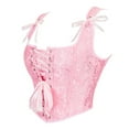 thumbnail image 4 of GILIGEGE Corset Tops for Women Going Out Crop Tops for Women Corset Tops for Women Bustier Lingerie Lace Waist Bodysuit Pink Xs, 4 of 8