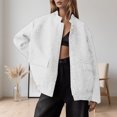 thumbnail image 2 of Womens Jacket Trendy Casual Stand Collar With Sparkling Sequins Embroidery Fashion Women'S Coats, Jackets & Vests,White,L, 2 of 4