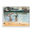 thumbnail image 5 of Stupell Industries People Shoreline Beach Marina Searching Sea Life Painting White Framed Art Print Wall Art, Design by Lettered and Lined, 5 of 5