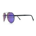 thumbnail image 6 of Mens Racer Tear Drop Double Bridge Officer Police Style Metal Sunglasses Gunmetal - Teal Mirror, 6 of 8