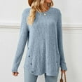thumbnail image 6 of Usmixi Winter Sweater for Women Knitted Pullover Tops for Women Loose Casual Round Neck Thin Lightweight Sweater Tunic Casual Solid Sweater Fall Long Sleeve Tops 2023, 6 of 7