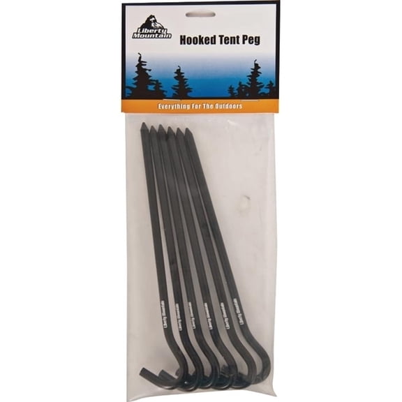 Liberty Mountain Aluminium Hooked Tent Peg, Pack of 6 (7-Inch)