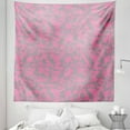 thumbnail image 1 of Floral Tapestry, Big Grey Flower Petals on Pink Background Falling Leaves Natural Theme Art, Fabric Wall Hanging Decor for Bedroom Living Room Dorm, 5 Sizes, Pink and Grey, by Ambesonne, 1 of 1