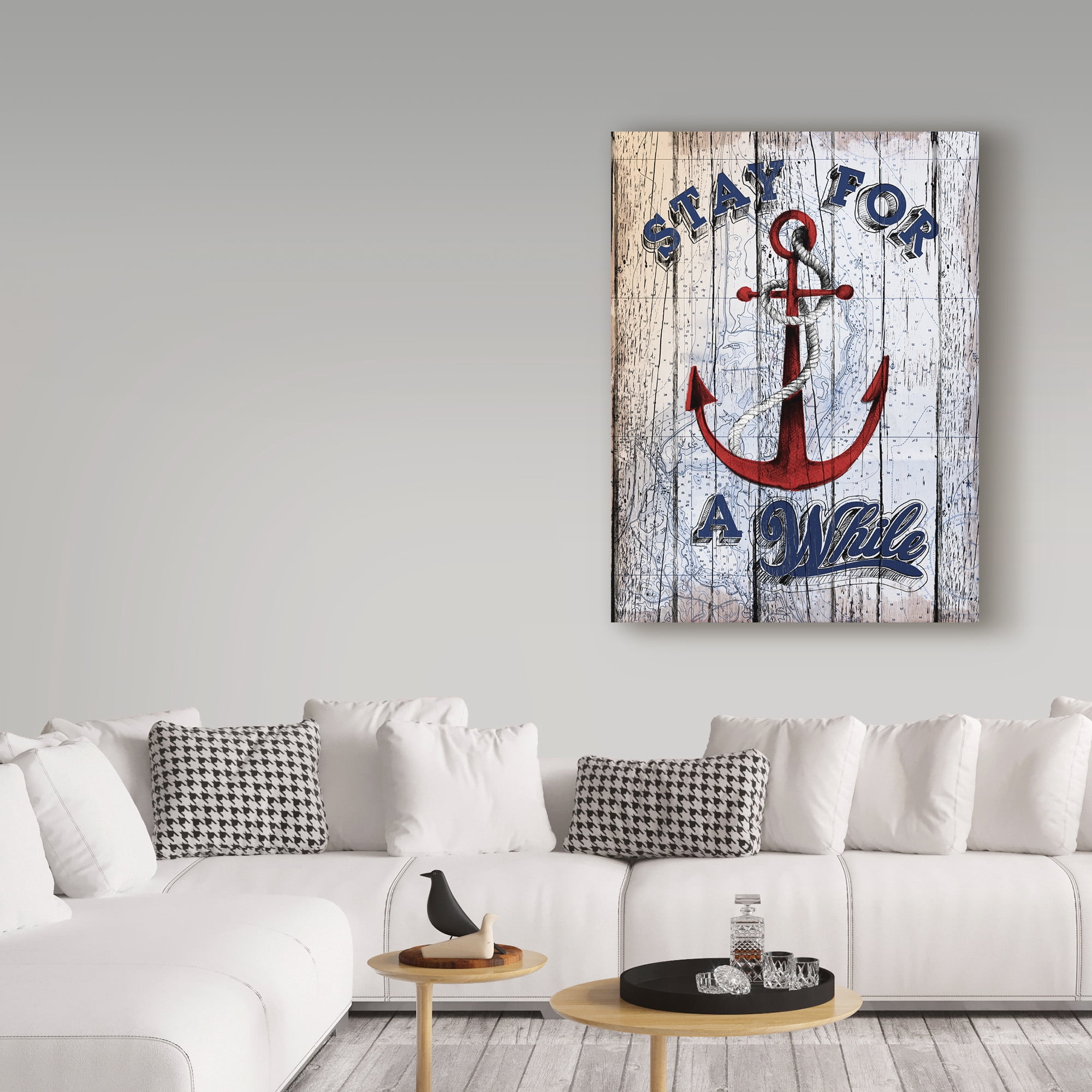 Trademark Fine Art 'Stay Anchor' Canvas Art by Art Licensing Studio