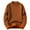 Brown, variant on Men's Solid Color Fleece-Lined Knitted Sweater for Casual Base Layer, Warm and Soft, Perfect for Everyday Comfort and Winter Style,Red 2XL