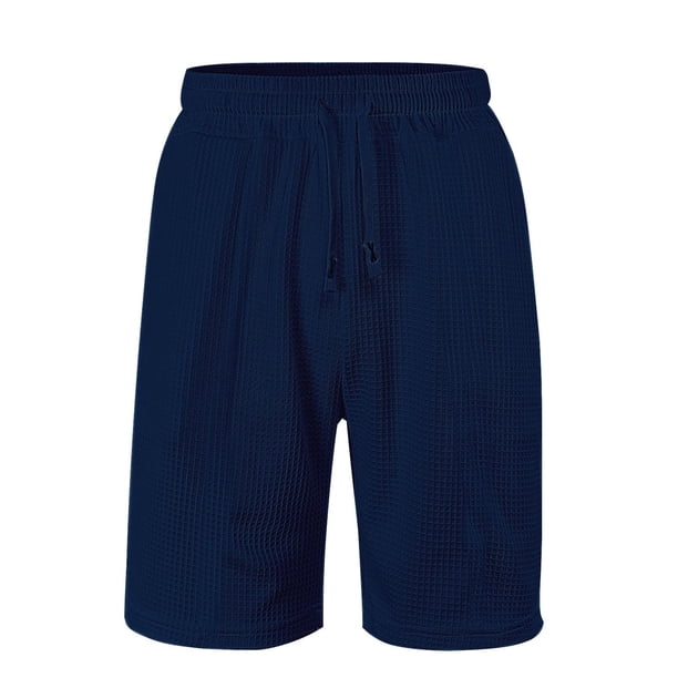 Pantalones de Cintura Elástica para Hombre Nuevo Estilo Color Sólido Pantalones Cortos de Moda Casual con Bolsillos Y Cintura de Encaje, Algodón Verano