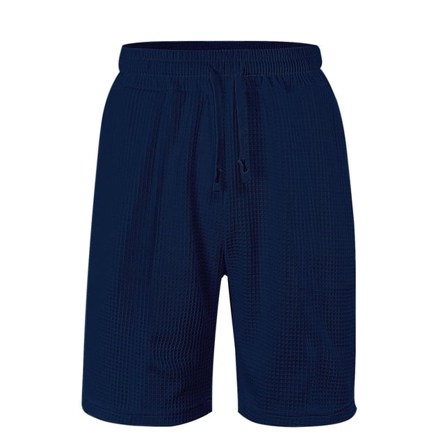 Plebaso Mens Casual Shorts Drawstring Loose Summer Shorts Solid Color Breathable Beach Vacation Shorts