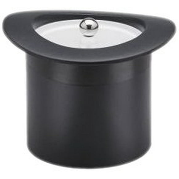 Kraftware Corp. 63275 Top Hat Black W/ Black 3 Qt Ice Bucket W/ Band & Lucite Cover