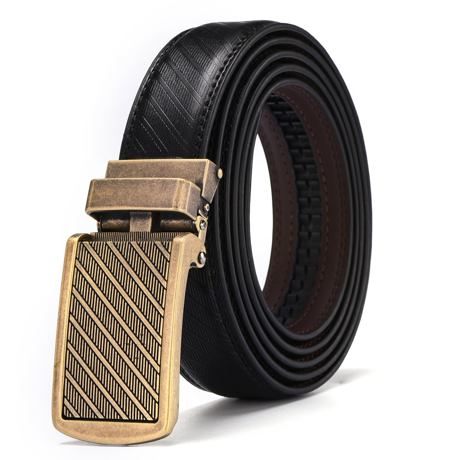 Luxury Men's Automatic Buckle Belt Strap Multicolour Leather Ratchet Strap Jeans