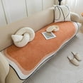 thumbnail image 3 of Xiao Hua Funda de sofá de lujo con degradado, chenilla antideslizante, supersuave, afelpada, protector de muebles para sala de estar y dormitorio (naranja y rojo, 89 x 188 cm), 3 of 5