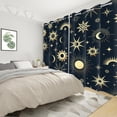 thumbnail image 4 of SUNOLIFE Black Sun and Moon Blackout Curtains 2 Panels 63 Inch Moon Phase Window Curtains for Living Room Bedroom, 4 of 5