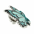 thumbnail image 2 of PinMart's Teal Ribbon Butterfly Pin - Awareness Ribbon Enamel Pin, 2 of 3
