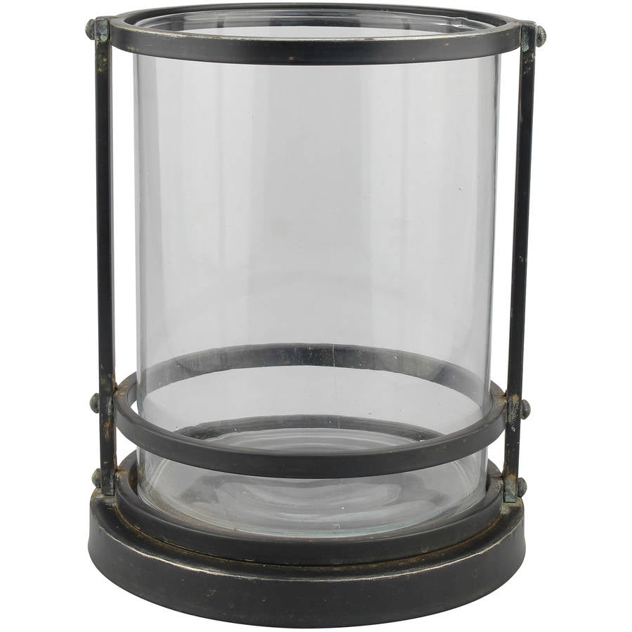 Metal Trim Hurricane with Glass Insert