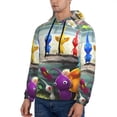 thumbnail image 3 of Lsque Pikmin Pattern Casual Men's Hoodie,Hooded Sweatshirt with Kangaroo Pocket,Pullover Hoodie-4X-Large, 3 of 8