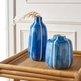 thumbnail image 2 of SAFAVIEH Saori Brushed Ceramic Vase, Set of 2, Blue/White, 2 of 5