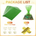 thumbnail image 3 of Uxcell 100Pcs 9.06 x 5.9" Clear Treat Bags with Gold Cable Ties Green, 3 of 7