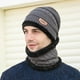 thumbnail image 3 of ¡Rebajas! Gorro Fdelink de invierno para hombre, tejido polar, resistente al viento, bufanda, guantes, tres piezas, gorro de invierno, cálido, gris., 3 of 5