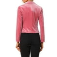 thumbnail image 3 of INSPIRE CHIC Blazer en Velours pour Femme, Col à Revers, Manches Longues, Boutonné, Veste de Tailleur pour le Travail, L Rose, 3 of 6