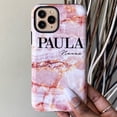 thumbnail image 2 of Personalised Natural Pink Marble Initials iPhone 14 Pro Case,iPhone 15 Pro Max, 2 of 5