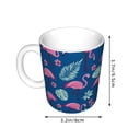 thumbnail image 2 of Yiaed Plants And Flamingos Print Ceramics Coffee,Large Handle Design,Extra Large Tea and Coffee Cup for Office and Home Mugs, 2 of 6