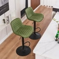 thumbnail image 4 of YOUNIKE Upholstered Bar Stools Set of 2 PU Leather Adjustable Counter Bar Stools with Back, Green, 4 of 6