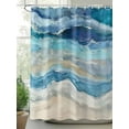 thumbnail image 2 of Fsddascl Blue Coastal Shower Curtain Set - 60" x 72" Washable Bathtub Curtain with 12 Hooks, Summer Beach Nautical Abstract Art Waterproof Fabric Stall Shower Curtains for Bathroom/Bathtub Décor, 2 of 6