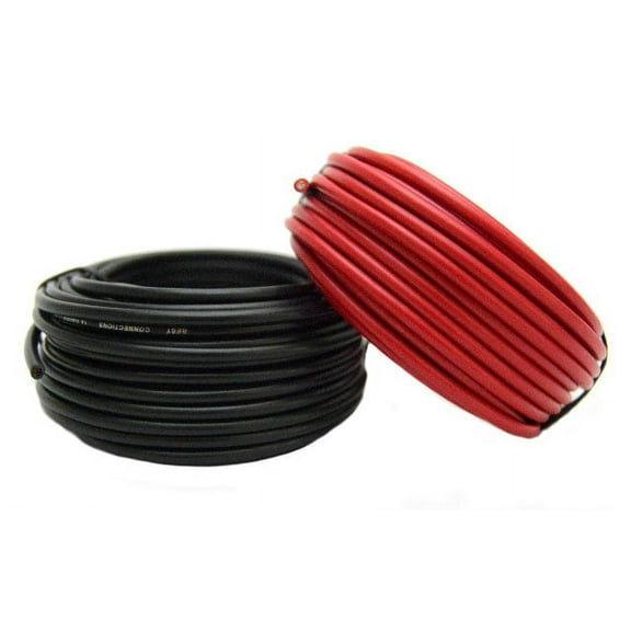 14 Gauge Red & Black Power Ground Wire 25 FT each 50' Total Stranded Copper Clad