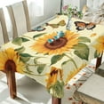 thumbnail image 4 of Coolnut Sunflowers Butterfly Rectangle Tablecloth Waterproof Table Clothative Stain Resistant & Wrinkle Resistant Washable Table Cover for Dining Table/Party/Camping 60x60 Inch Decor Gift, 4 of 7
