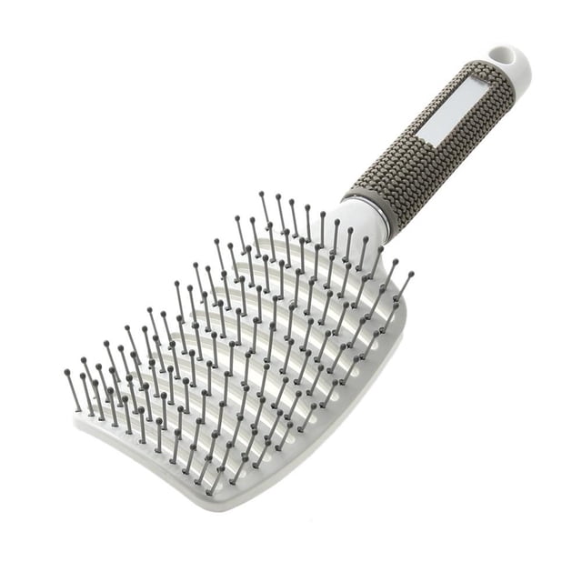 Professional Ribs Comb Women Wet Massage Styling Tool Hairbrush(Black)